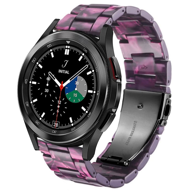 DEALELE Bands Compatible with Samsung Galaxy Watch 7 / FE / 6/6 Classic / 5/5 Pro / 4/4 Classic / 3 41mm / Huawei GT3 42mm, 20mm Colorful Resin Replacement Strap for Women Men (Purple) - Image 1